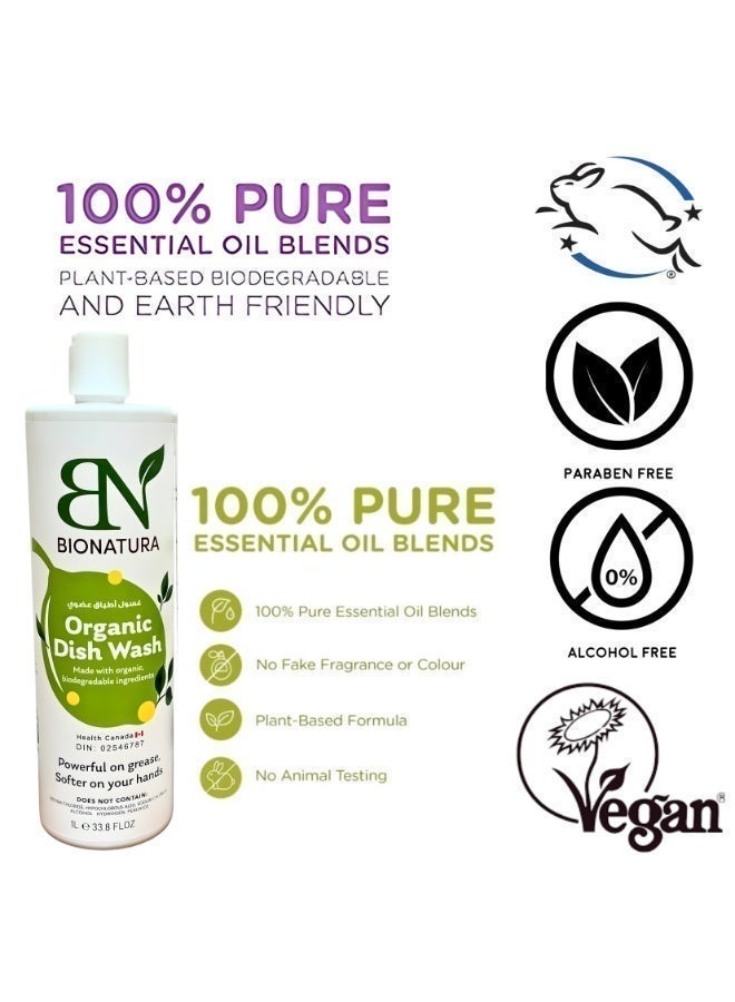 BioNatura Organic Dish Soap 1 Liter – Lemon Scent | Made from Olive & Coconut Oils | Natural, Plant-Based Dishwashing Liquid for Everyday Cleaning - Image 5